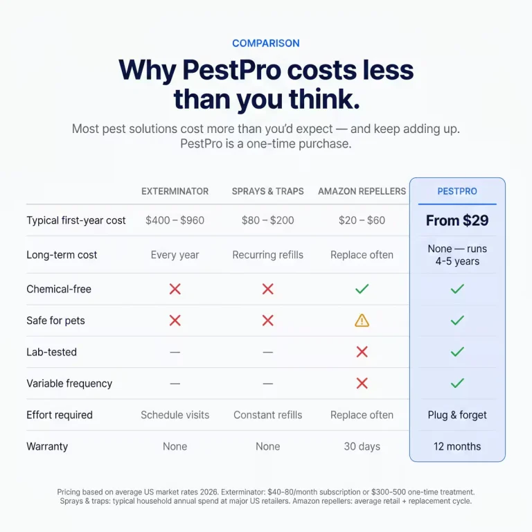 PestPro™ Ultrasonic Pest Repeller - Banish 14+ pests
